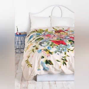 Urban Outfitters Romantic Floral Scarf Duvet Cover - Ivory Full/Queen